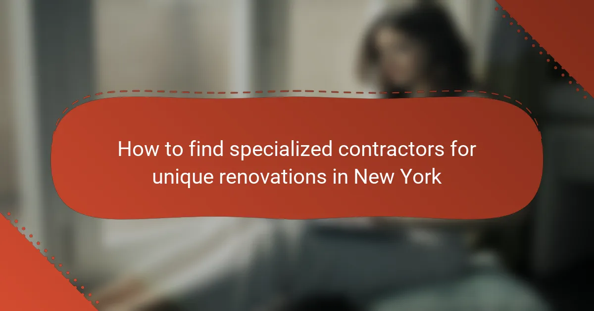 How to find specialized contractors for unique renovations in New York