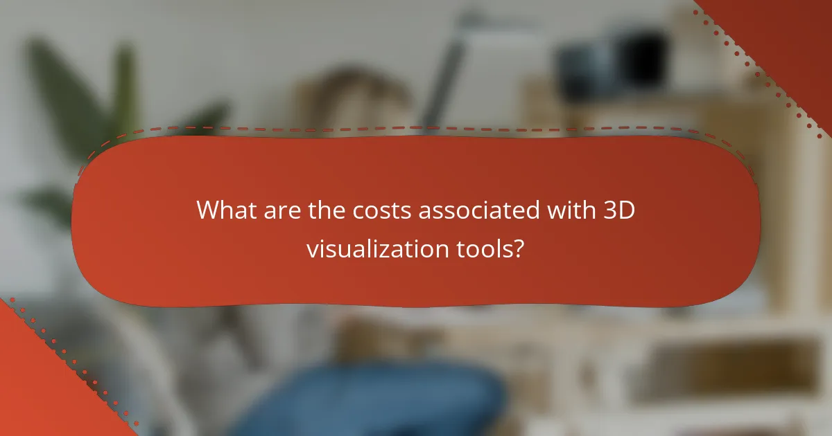 What are the costs associated with 3D visualization tools?